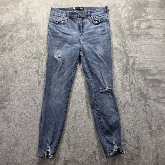 Kut From The Kloth Jeans Womens 8 Connie High Rise Ankle Skinny Med Wash Fringe - Picture 1 of 10